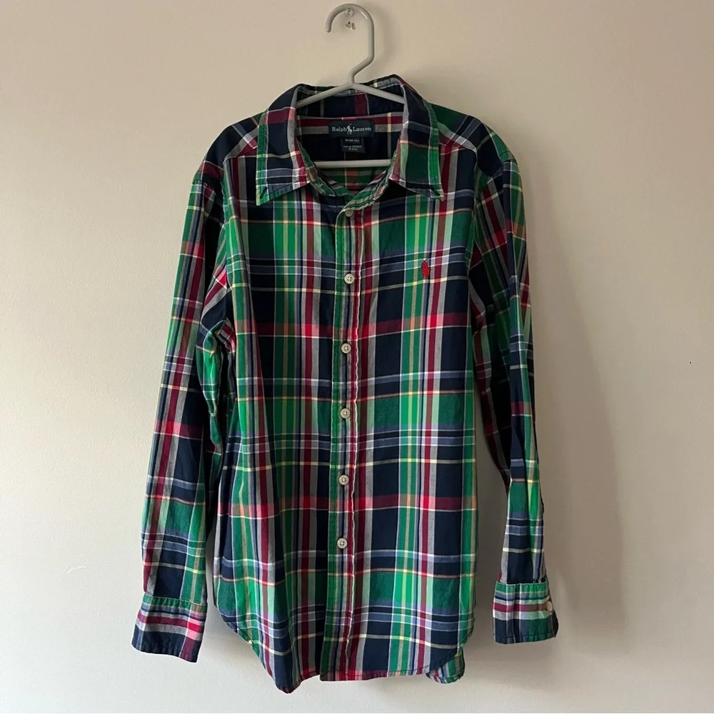 Boys Ralph Lauren Plaid Button Down Shirt M